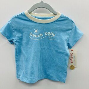 Cat & Jack Infant Size 12 Months Baby Beach Graphic Slub Jersey Top in Blue 812